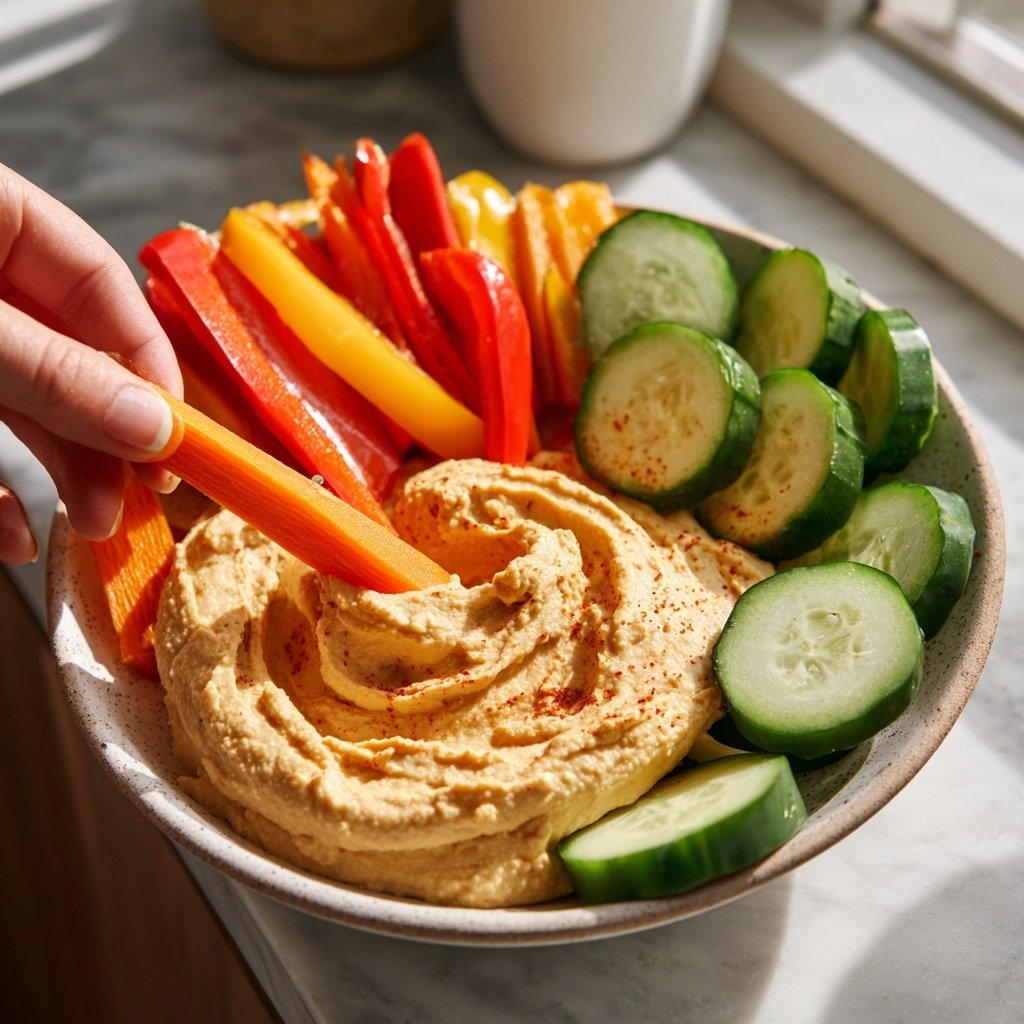 Healthy Lunch Hummus Veggie Bento Box