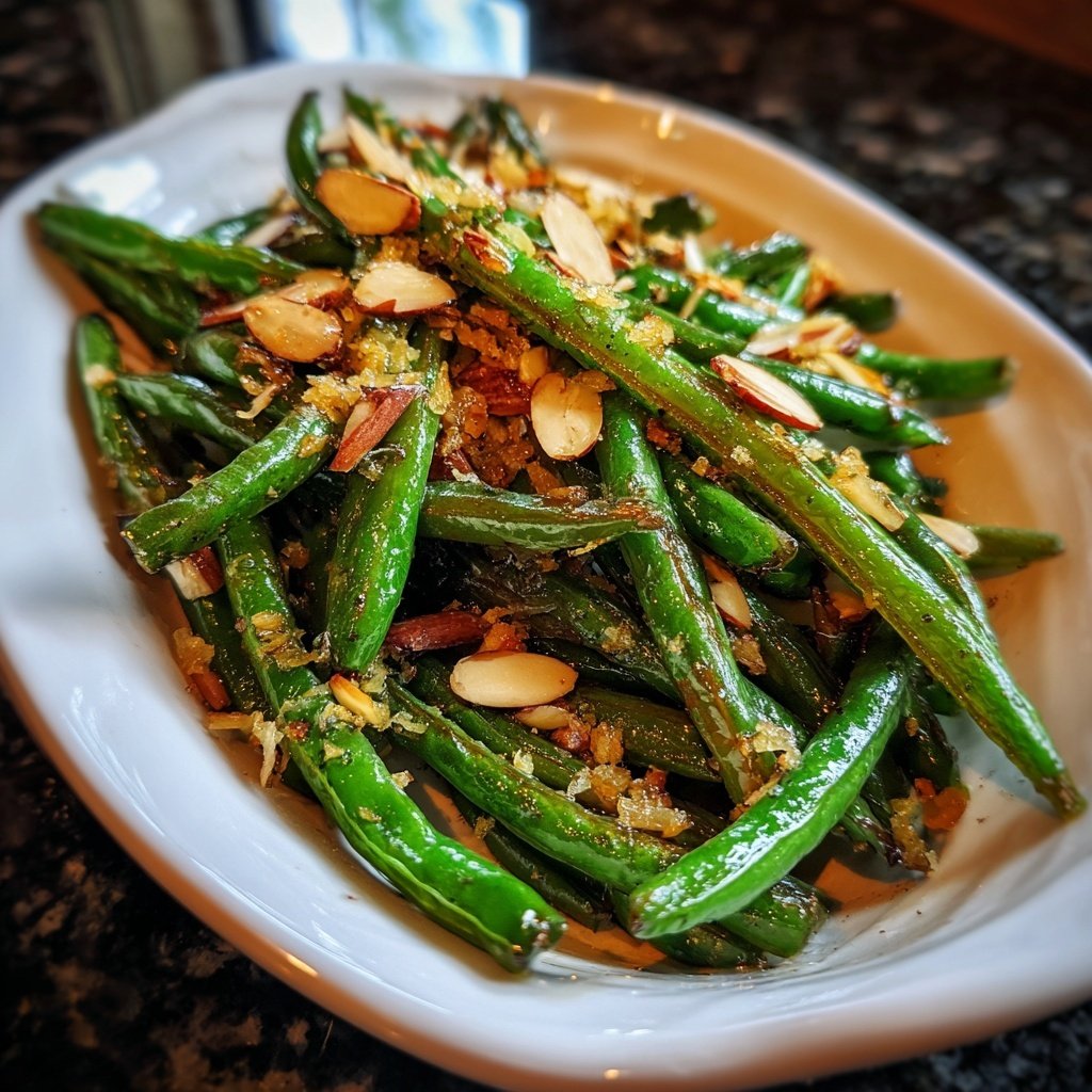 Roasted Green Beans Almondine