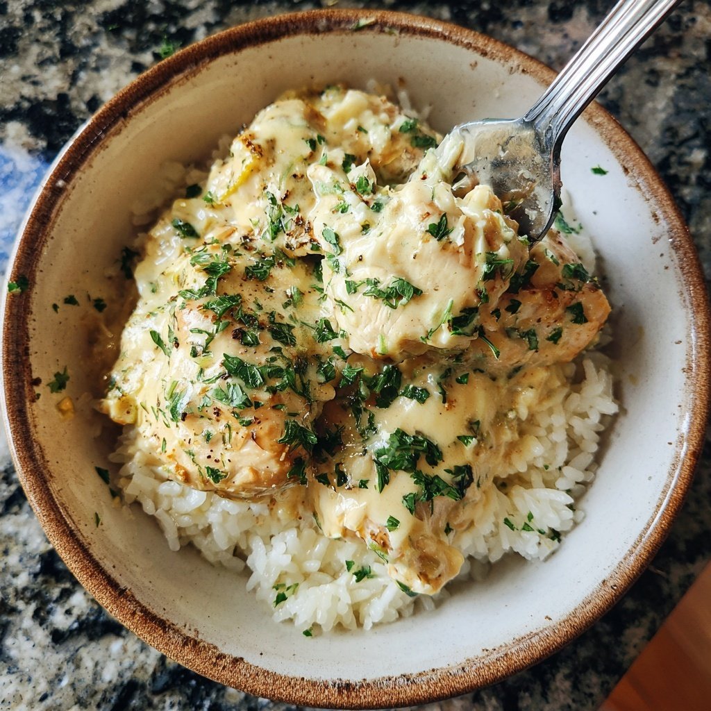 Creamy Garlic Chicken With Rice