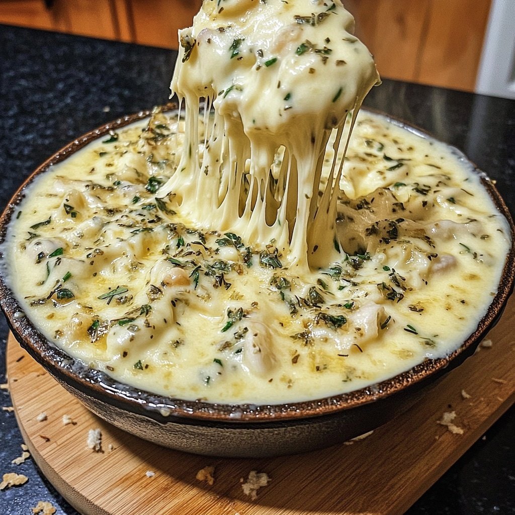 Fondue with Garlic Herb Cheese