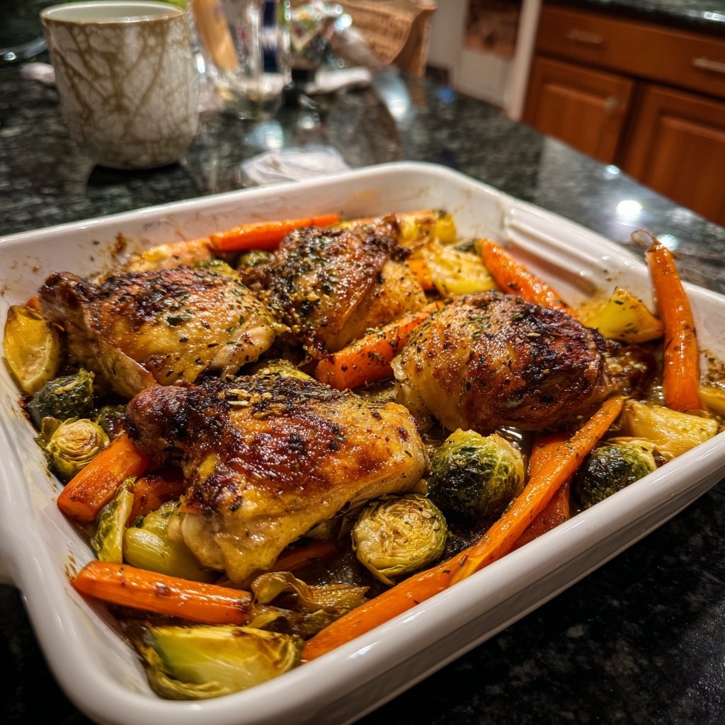Sheet Pan Chicken With Garlic Sauce